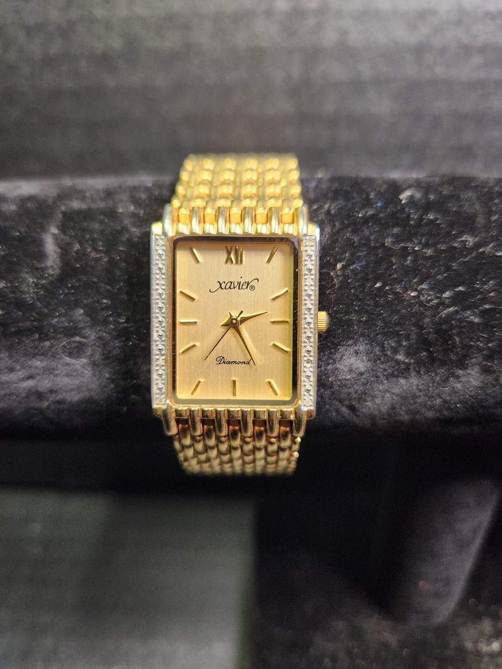 Xavier 1980s Gold/Diamond Accent Watch